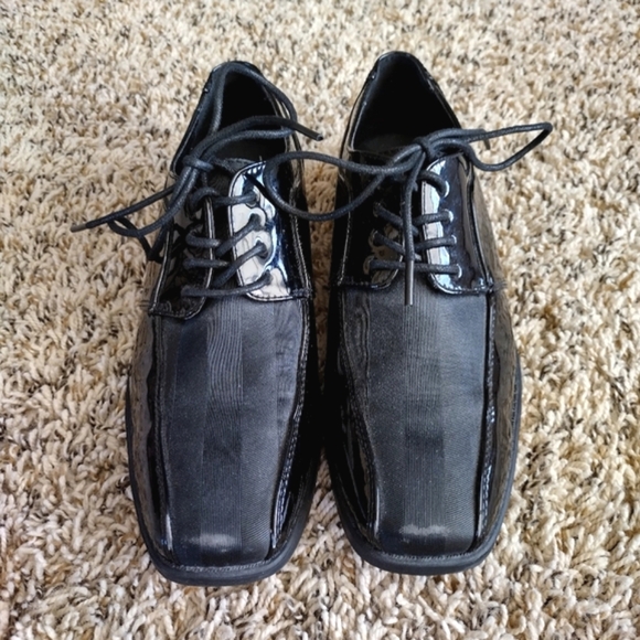 Felipe Stefano Itlaian Signiture Series Boys Black Caleb Dress Shoes Size 4M - Picture 2 of 9